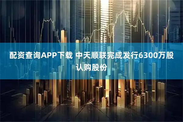 配资查询APP下载 中天顺联完成发行6300万股认购股份