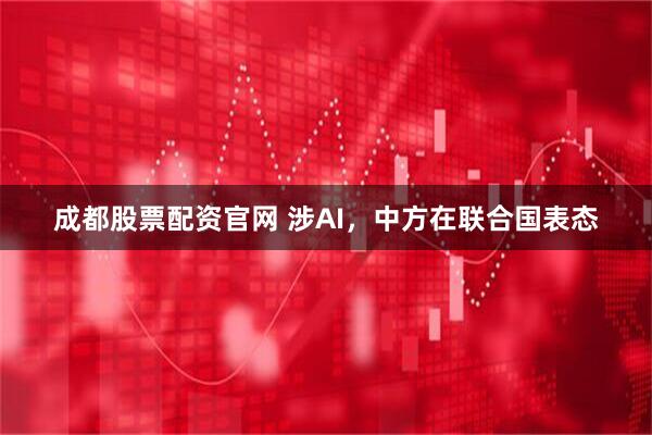 成都股票配资官网 涉AI，中方在联合国表态